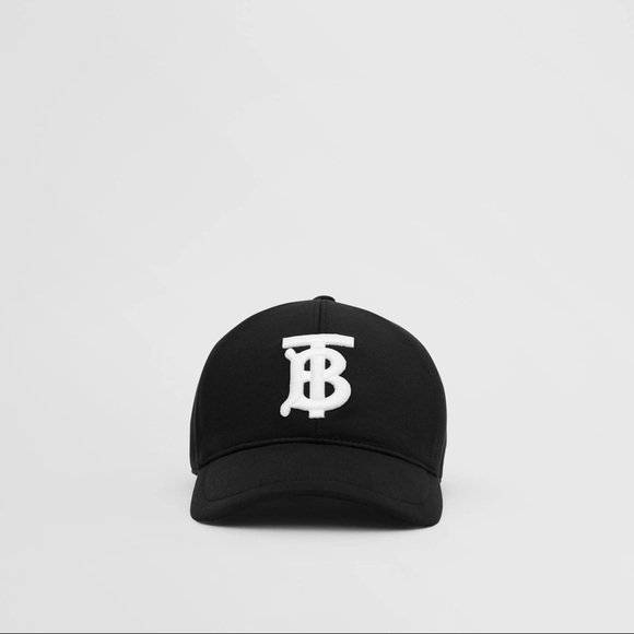 Womens Black Monogram Burberry Hat - Picture 3 of 4